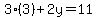 3%283%29%2B2y=11