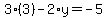 3%283%29-2%2Ay=-5
