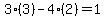 3%283%29-4%282%29=1