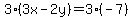 3%283x-2y%29=3%28-7%29