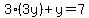 3%283y%29%2By=7