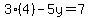 3%284%29-5y=7
