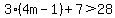 3%284m-1%29%2B7%3E28