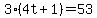 3%284t%2B1%29=53