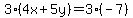 3%284x%2B5y%29=3%28-7%29