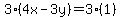 3%284x-3y%29=3%281%29