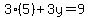 3%285%29+%2B+3y+=+9