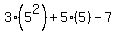 3%285%5E2%29%2B5%285%29-7