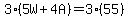 3%285W%2B4A%29+=+3%2855%29
