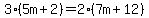 3%285m%2B2%29=2%287m%2B12%29