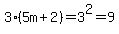 3%285m%2B2%29=3%5E2=9