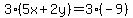 3%285x%2B2y%29=3%28-9%29