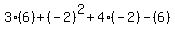 3%286%29%2B%28-2%29%5E2%2B4%28-2%29-%286%29