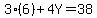 3%286%29%2B4Y=38