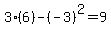 3%286%29-%28-3%29%5E2=9