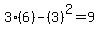 3%286%29-%283%29%5E2=9