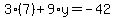 3%287%29%2B9%2Ay=-42