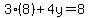 3%288%29%2B4y=8