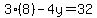 3%288%29-4y=32