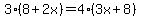 3%288%2B2x%29=4%283x%2B8%29