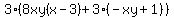 3%288xy%28x-3%29%2B3%28-xy%2B1%29%29