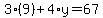 3%289%29%2B4%2Ay=67