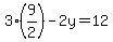 3%289%2F2%29-2y=12