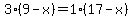 3%289-x%29=1%2817-x%29