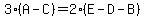 3%28A-C%29=2%28E-D-B%29