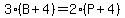3%28B%2B4%29=2%28P%2B4%29