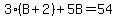3%28B+%2B+2%29+%2B+5B+=+54