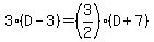 3%28D-3%29=%283%2F2%29%28D%2B7%29