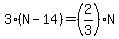 3%28N-14%29=%282%2F3%29N