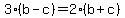 3%28b-c%29+=+2%28b%2Bc%29