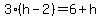 3%28h-2%29=6%2Bh