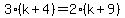 3%28k%2B4%29=2%28k%2B9%29