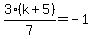 3%28k%2B5%29%2F7=-1