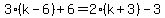 3%28k-6%29%2B6=2%28k%2B3%29-3