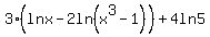 3%28lnx-2ln%28x%5E3-1%29%29%2B4ln5