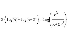 3%28log%28%28x%29%29-log%28%28x%2B2%29%29%29=log%28%28%28x%5E3%29%2F%28x%2B2%29%5E3%29%29