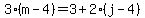 3%28m-4%29=3%2B2%28j-4%29