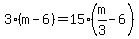 3%28m-6%29=15%28m%2F3-6%29