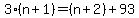 3%28n%2B1%29=%28n%2B2%29%2B93