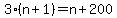 3%28n%2B1%29=n%2B200