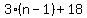 3%28n-1%29%2B18