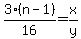 3%28n-1%29%2F16=x%2Fy