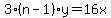 3%28n-1%29y=16x