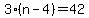 3%28n-4%29=42
