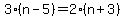 3%28n-5%29=2%28n%2B3%29