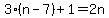 3%28n-7%29%2B1=2n